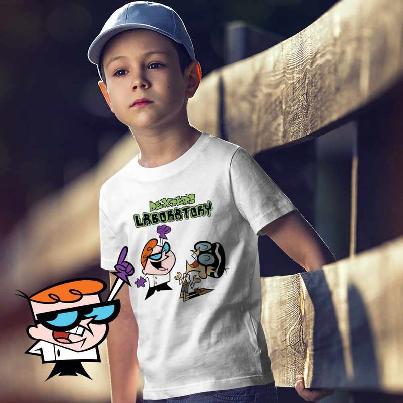 Fashion, accesorii si bijuterii - Copii - Imbracaminte copii - Tricouri copii - Tricou Copii Baieti Dexters Laboratory Mandark Victorie, alb, marime M Copii - Infinity.ro