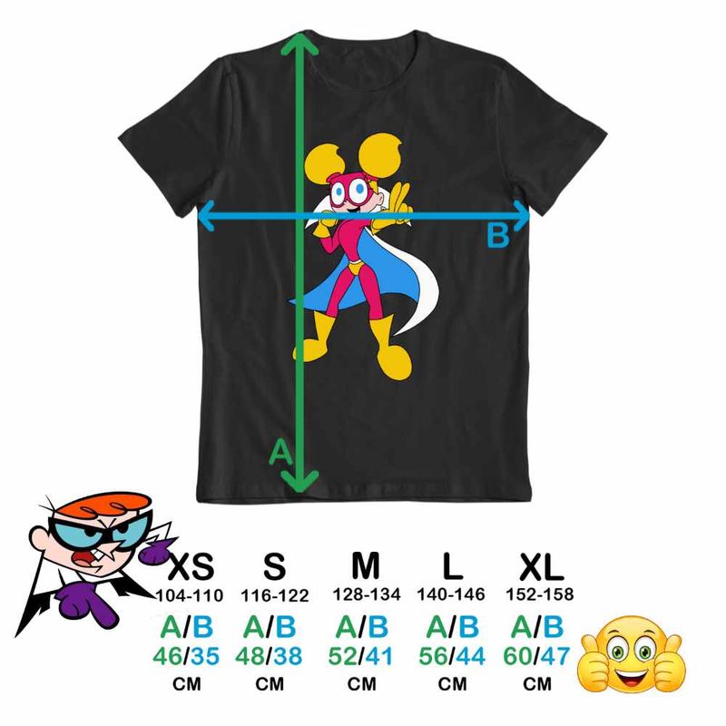 Fashion, accesorii si bijuterii - Copii - Imbracaminte copii - Tricouri copii - Tricou Copii Fete Dexter Laboratory Dee Dee Super Erou, negru, marime XS Copii - Infinity.ro