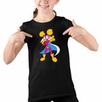 Fashion, accesorii si bijuterii - Copii - Imbracaminte copii - Tricouri copii - Tricou Copii Fete Dexter Laboratory Dee Dee Super Erou, negru, marime XS Copii - Infinity.ro