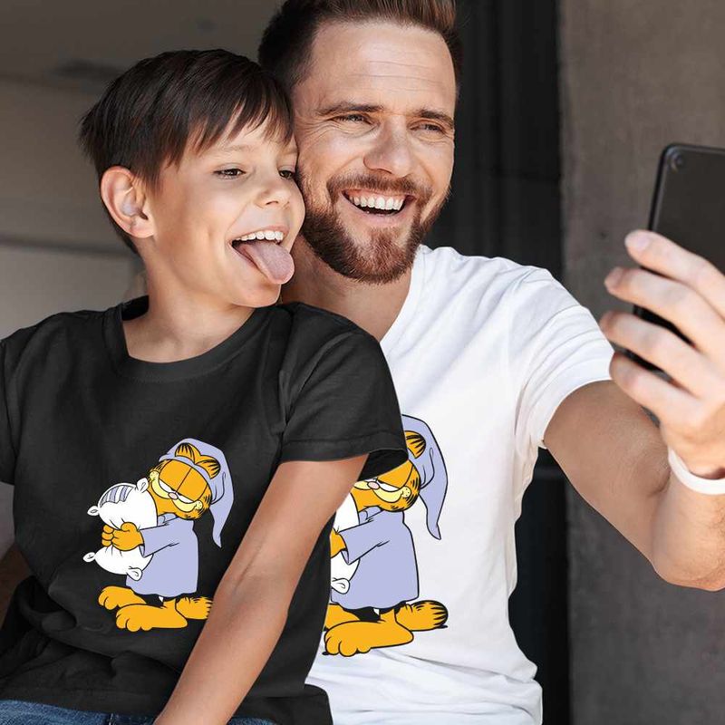 Fashion, accesorii si bijuterii - Copii - Imbracaminte copii - Tricouri copii - Tricou Copii Baieti Garfield Somnoros Perna Noapte, alb, marime L Copii - Infinity.ro