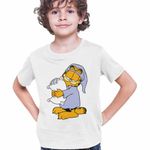 Fashion, accesorii si bijuterii - Copii - Imbracaminte copii - Tricouri copii - Tricou Copii Baieti Garfield Somnoros Perna Noapte, alb, marime L Copii - Infinity.ro