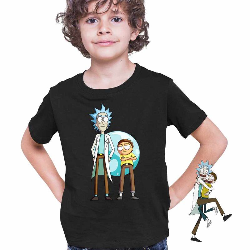 Fashion, accesorii si bijuterii - Copii - Imbracaminte copii - Tricouri copii - Tricou Copii Baieti Rick and Morty, negru, marime M Copii - Infinity.ro