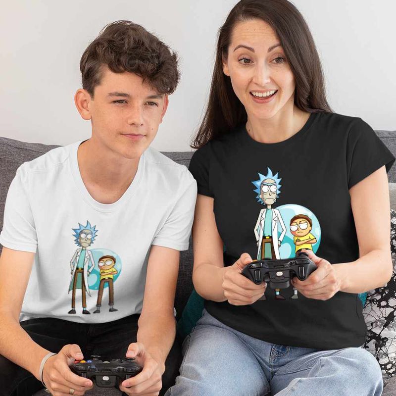 Fashion, accesorii si bijuterii - Copii - Imbracaminte copii - Tricouri copii - Tricou Copii Baieti Rick and Morty, negru, marime M Copii - Infinity.ro