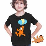 Fashion, accesorii si bijuterii - Copii - Imbracaminte copii - Tricouri copii - Tricou Copii Baieti Garfield Baloane Desene Dublate, negru, marime XS Copii - Infinity.ro
