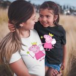 Fashion, accesorii si bijuterii - Copii - Imbracaminte copii - Tricouri copii - Tricou Copii Fete Purcelusa Peppa Pig Zana Maseluta CoolTrend, alb, marime L Copii - Infinity.ro
