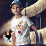 Fashion, accesorii si bijuterii - Copii - Imbracaminte copii - Tricouri copii - Tricou Copii Baieti Johnny Bravo Hawaii Plaja Fitness, alb, marime S Copii - Infinity.ro