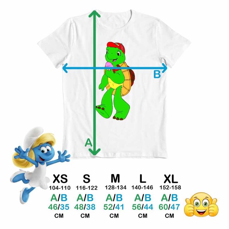 Fashion, accesorii si bijuterii - Copii - Imbracaminte copii - Tricouri copii - Tricou Copii Fete Franklin Testoasa Inghetata CoolTrend, alb, marime XS Copii - Infinity.ro