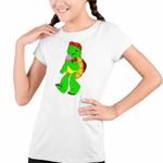 Fashion, accesorii si bijuterii - Copii - Imbracaminte copii - Tricouri copii - Tricou Copii Fete Franklin Testoasa Inghetata CoolTrend, alb, marime XS Copii - Infinity.ro