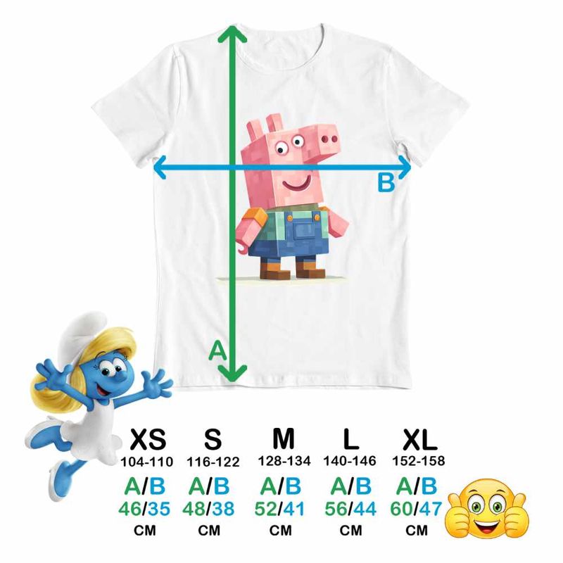 Fashion, accesorii si bijuterii - Copii - Imbracaminte copii - Tricouri copii - Tricou Copii Baieti Purcelusa Peppa Pig Minecraft Roblox CoolTrend, alb, marime S Copii - Infinity.ro