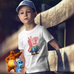 Fashion, accesorii si bijuterii - Copii - Imbracaminte copii - Tricouri copii - Tricou Copii Baieti Purcelusa Peppa Pig Minecraft Roblox CoolTrend, alb, marime S Copii - Infinity.ro