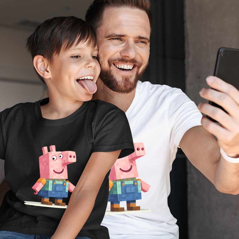 Fashion, accesorii si bijuterii - Copii - Imbracaminte copii - Tricouri copii - Tricou Copii Baieti Purcelusa Peppa Pig Minecraft Roblox CoolTrend, alb, marime S Copii - Infinity.ro