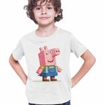 Fashion, accesorii si bijuterii - Copii - Imbracaminte copii - Tricouri copii - Tricou Copii Baieti Purcelusa Peppa Pig Minecraft Roblox CoolTrend, alb, marime S Copii - Infinity.ro