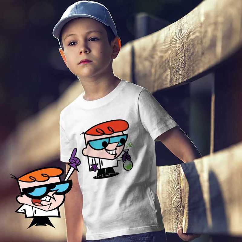 Fashion, accesorii si bijuterii - Copii - Imbracaminte copii - Tricouri copii - Tricou Copii Baieti Laborator Dexter Experiment, alb, marime M Copii - Infinity.ro
