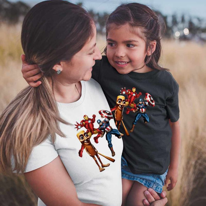Fashion, accesorii si bijuterii - Copii - Imbracaminte copii - Tricouri copii - Tricou Copii Fete Iron Man Tung Sahur CoolTrend, alb, marime S Copii - Infinity.ro