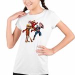 Fashion, accesorii si bijuterii - Copii - Imbracaminte copii - Tricouri copii - Tricou Copii Fete Iron Man Tung Sahur CoolTrend, alb, marime S Copii - Infinity.ro