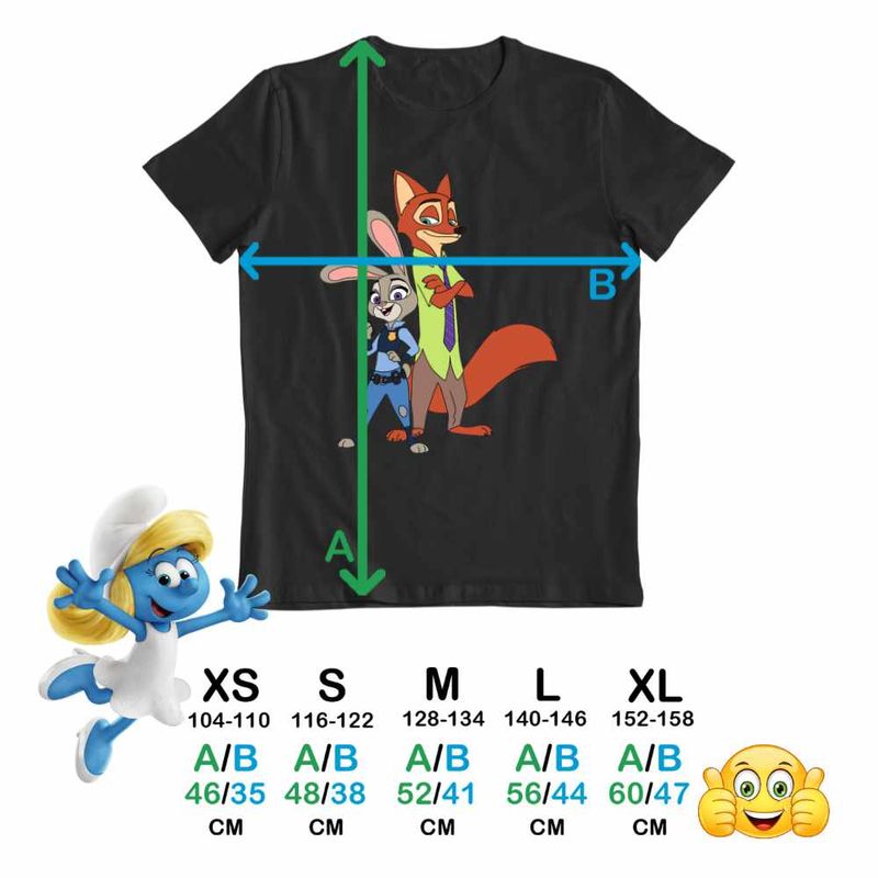 Fashion, accesorii si bijuterii - Copii - Imbracaminte copii - Tricouri copii - Tricou Copii Fete Zootopia Nick Judy Parteneri CoolTrend, negru, marime S Copii - Infinity.ro