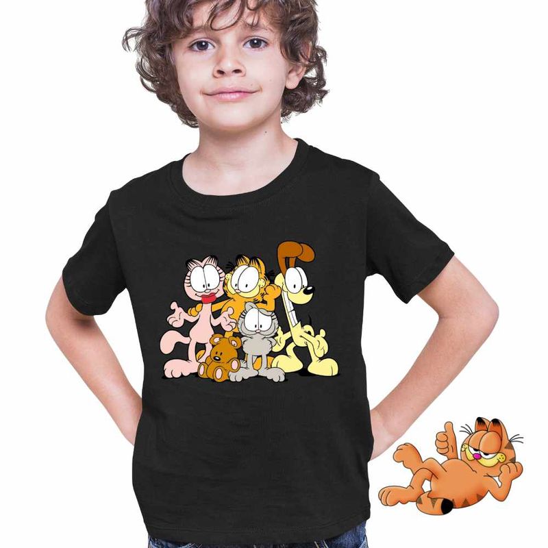 Fashion, accesorii si bijuterii - Copii - Imbracaminte copii - Tricouri copii - Tricou Copii Baieti Garfield Toata Gasca Pisici, negru, marime L Copii - Infinity.ro