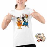Fashion, accesorii si bijuterii - Copii - Imbracaminte copii - Tricouri copii - Tricou Copii Fete Popeye Marinarul Flintston Jetson Desene Vechi, alb, marime L Copii - Infinity.ro