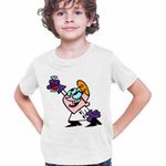 Fashion, accesorii si bijuterii - Copii - Imbracaminte copii - Tricouri copii - Tricou Copii Baieti Laborator Dexter Evrika Formula Chimie, alb, marime XS Copii - Infinity.ro