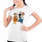 Fashion, accesorii si bijuterii - Copii - Imbracaminte copii - Tricouri copii - Tricou Copii Fete Popeye Marinarul Flintston Jetson Desene Vechi, alb, marime L Copii - Infinity.ro