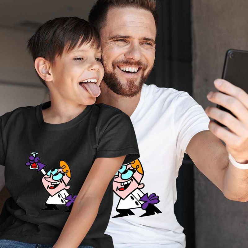 Fashion, accesorii si bijuterii - Copii - Imbracaminte copii - Tricouri copii - Tricou Copii Baieti Laborator Dexter Evrika Formula Chimie, alb, marime XS Copii - Infinity.ro
