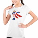 Fashion, accesorii si bijuterii - Copii - Imbracaminte copii - Tricouri copii - Tricou Copii Fete Dexters Laboratory Major Glory Super Erou, alb, marime L Copii - Infinity.ro