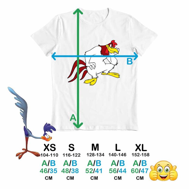 Fashion, accesorii si bijuterii - Copii - Imbracaminte copii - Tricouri copii - Tricou Copii Baieti Foghorn Looney Tunes Cocos, alb, marime XS Copii - Infinity.ro