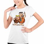 Fashion, accesorii si bijuterii - Copii - Imbracaminte copii - Tricouri copii - Tricou Copii Fete Familia Flintstone Fred Barney Epoca de Piatra, alb, marime M Copii - Infinity.ro