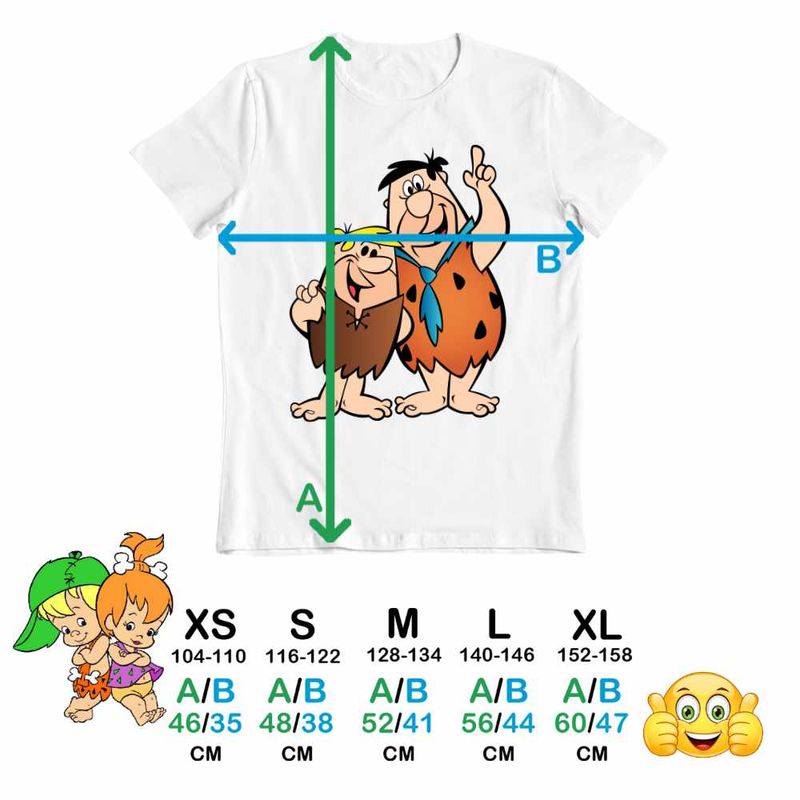 Fashion, accesorii si bijuterii - Copii - Imbracaminte copii - Tricouri copii - Tricou Copii Fete Familia Flintstone Fred Barney Epoca de Piatra, alb, marime M Copii - Infinity.ro