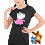 Fashion, accesorii si bijuterii - Copii - Imbracaminte copii - Tricouri copii - Tricou Copii Fete Oaia Suzy Purcelusa Peppa Pig CoolTrend, negru, marime M Copii - Infinity.ro