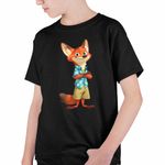 Fashion, accesorii si bijuterii - Copii - Imbracaminte copii - Tricouri copii - Tricou Copii Baieti Zootopia Nick Wilde CoolTrend, negru, marime XL Copii - Infinity.ro