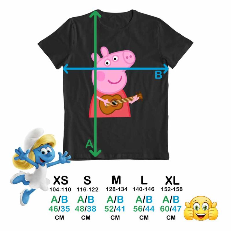 Fashion, accesorii si bijuterii - Copii - Imbracaminte copii - Tricouri copii - Tricou Copii Fete Peppa Canta la Chitara CoolTrend, negru, marime M Copii - Infinity.ro