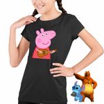 Fashion, accesorii si bijuterii - Copii - Imbracaminte copii - Tricouri copii - Tricou Copii Fete Peppa Canta la Chitara CoolTrend, negru, marime M Copii - Infinity.ro