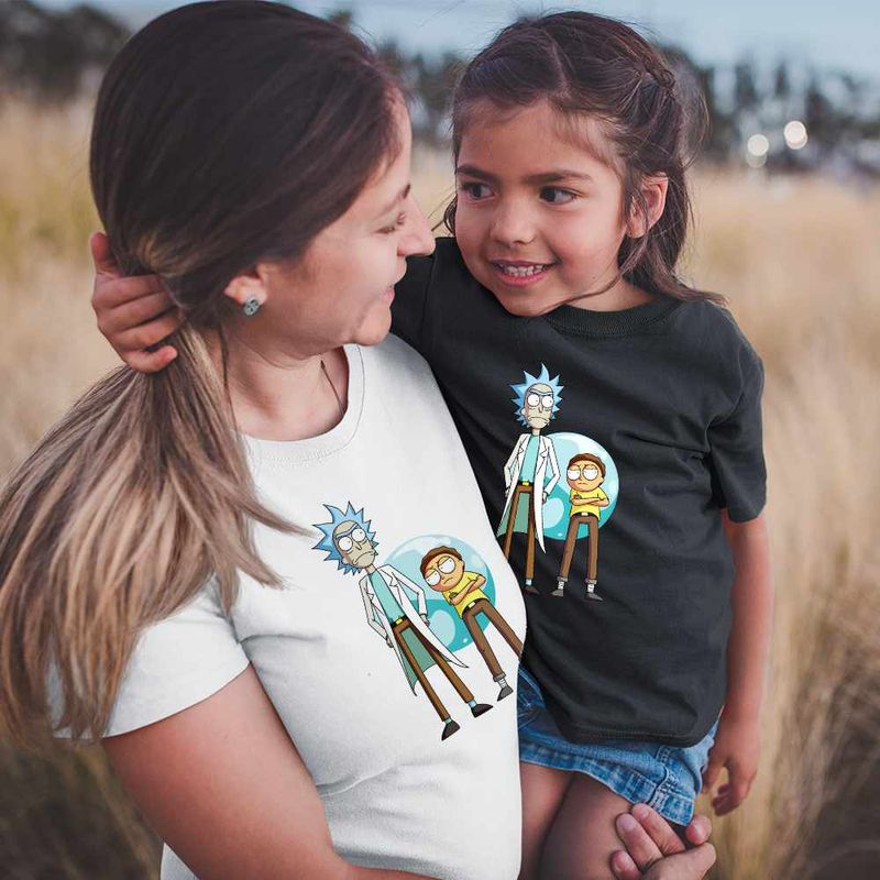 Fashion, accesorii si bijuterii - Copii - Imbracaminte copii - Tricouri copii - Tricou Copii Fete Rick and Morty, alb, marime S Copii - Infinity.ro