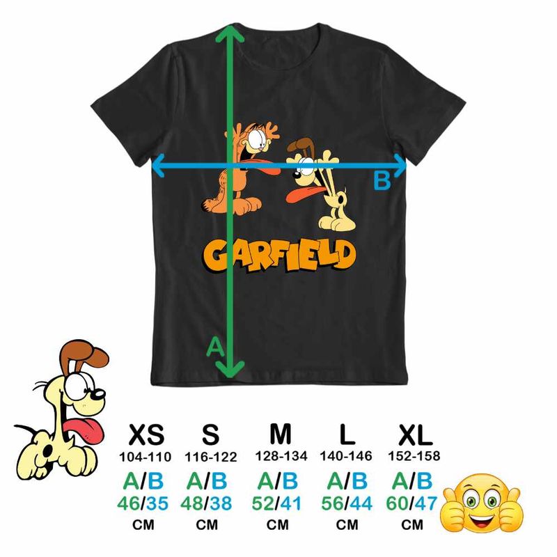 Fashion, accesorii si bijuterii - Copii - Imbracaminte copii - Tricouri copii - Tricou Copii Baieti Garfield Odie Limba Pisica Catel Desene, negru, marime L Copii - Infinity.ro