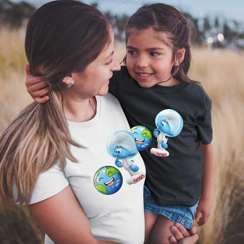 Fashion, accesorii si bijuterii - Copii - Imbracaminte copii - Tricouri copii - Tricou Copii Fete Strumfii Astronautul Spatiu CoolTrend, alb, marime XL Copii - Infinity.ro