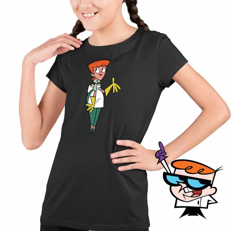 Fashion, accesorii si bijuterii - Copii - Imbracaminte copii - Tricouri copii - Tricou Copii Fete Dexters Laboratory Mama, negru, marime M Copii - Infinity.ro