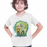 Fashion, accesorii si bijuterii - Copii - Imbracaminte copii - Tricouri copii - Tricou Copii Baieti Rick and Morty Planete Spatiu, alb, marime M Copii - Infinity.ro