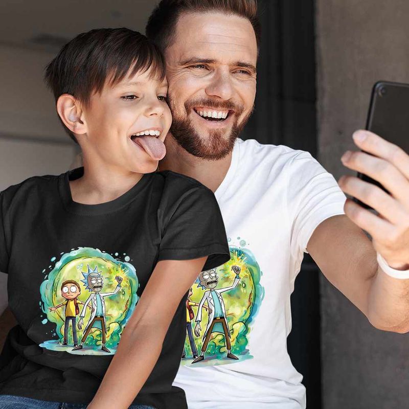 Fashion, accesorii si bijuterii - Copii - Imbracaminte copii - Tricouri copii - Tricou Copii Baieti Rick and Morty Planete Spatiu, alb, marime M Copii - Infinity.ro
