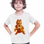 Fashion, accesorii si bijuterii - Copii - Imbracaminte copii - Tricouri copii - Tricou Copii Baieti Garfield Rege Coroana Pisicesti, alb, marime XS Copii - Infinity.ro