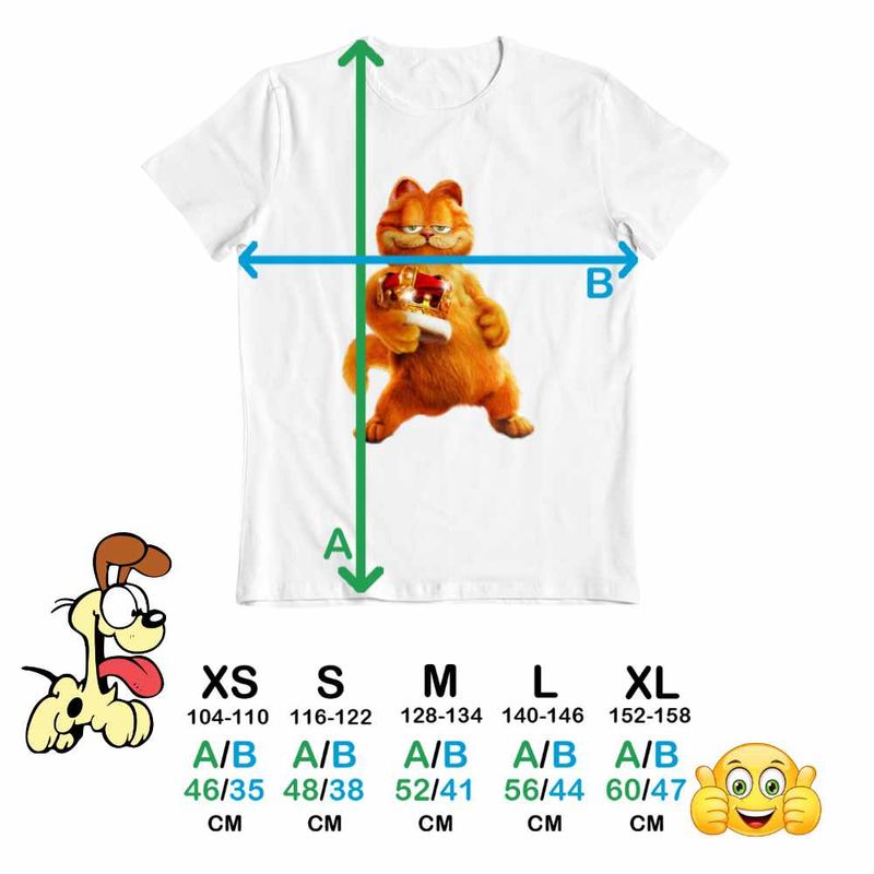 Fashion, accesorii si bijuterii - Copii - Imbracaminte copii - Tricouri copii - Tricou Copii Baieti Garfield Rege Coroana Pisicesti, alb, marime XS Copii - Infinity.ro