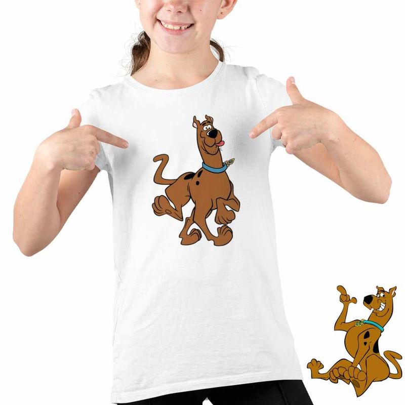 Fashion, accesorii si bijuterii - Copii - Imbracaminte copii - Tricouri copii - Tricou Copii Fete ScoobyDoo Jucaus Flamand, alb, marime S Copii - Infinity.ro