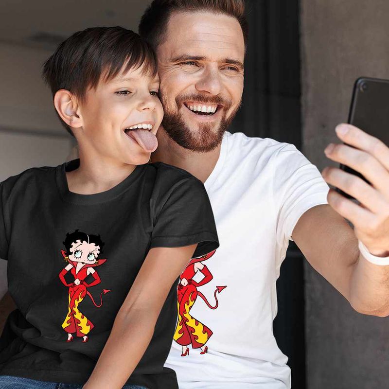 Fashion, accesorii si bijuterii - Copii - Imbracaminte copii - Tricouri copii - Tricou Copii Baieti Betty Boop Diavolita Satan Diavol Iad, alb, marime L Copii - Infinity.ro