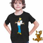 Fashion, accesorii si bijuterii - Copii - Imbracaminte copii - Tricouri copii - Tricou Copii Baieti Scooby Doo Fred Jones, negru, marime XL Copii - Infinity.ro