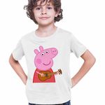 Fashion, accesorii si bijuterii - Copii - Imbracaminte copii - Tricouri copii - Tricou Copii Baieti Peppa Canta la Chitara CoolTrend, alb, marime XL Copii - Infinity.ro