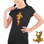 Fashion, accesorii si bijuterii - Copii - Imbracaminte copii - Tricouri copii - Tricou Copii Fete Scooby-Doo Velma Dinkley, negru, marime XS Copii - Infinity.ro
