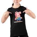 Fashion, accesorii si bijuterii - Copii - Imbracaminte copii - Tricouri copii - Tricou Copii Fete Purcelusa Peppa Pig Minecraft Roblox CoolTrend, negru, marime S Copii - Infinity.ro