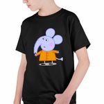 Fashion, accesorii si bijuterii - Copii - Imbracaminte copii - Tricouri copii - Tricou Copii Baieti Elefantul Edmond Purcelusa Peppa Pig CoolTrend, negru, marime S Copii - Infinity.ro