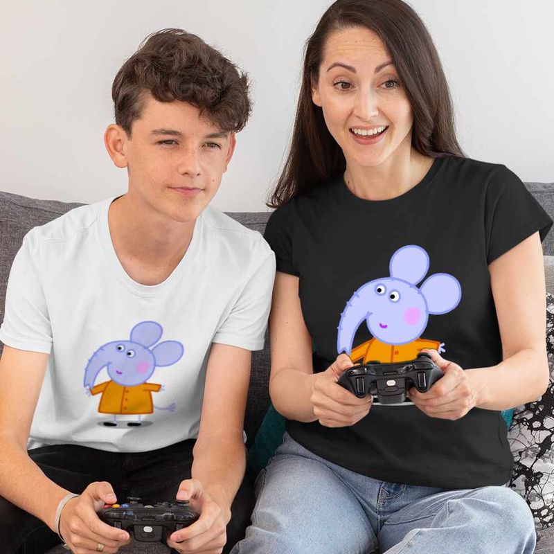 Fashion, accesorii si bijuterii - Copii - Imbracaminte copii - Tricouri copii - Tricou Copii Baieti Elefantul Edmond Purcelusa Peppa Pig CoolTrend, negru, marime S Copii - Infinity.ro