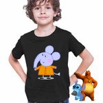 Fashion, accesorii si bijuterii - Copii - Imbracaminte copii - Tricouri copii - Tricou Copii Baieti Elefantul Edmond Purcelusa Peppa Pig CoolTrend, negru, marime S Copii - Infinity.ro